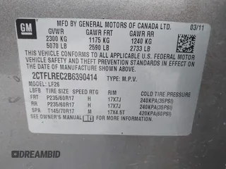2011 GMC Terrain SLE-1 z VIN 2CTFLREC2B6390414, wystawiony jako IAAI lot #41898692 z przebiegiem 150 130 mil mil oraz . Historia ofert i sprzedaży dostępna na DreamBid. Obrazek 9.