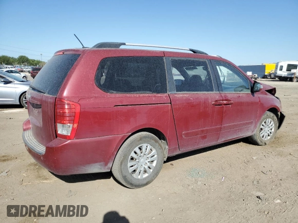 2012 Kia Sedona LX with VIN KNDMG4C73C6445301, listed as a Copart auction lot 68065444 with 177,259 mi miles and Salvage Title. Bid and sale history available at carsss.com. Image 3.