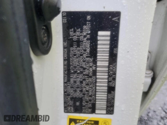 2010 Lexus RX 350 z VIN 2T2ZK1BA0AC024900, wystawiony jako Copart lot #59788305 z przebiegiem 323 803 mil mil oraz Szkoda całkowita • Salvage title. Historia ofert i sprzedaży dostępna na DreamBid. Obrazek 13.