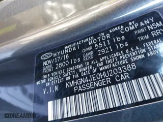 2017 Genesis G80 3.8L with VIN KMHGN4JE0HU203388, listed as a IAAI auction lot 41677912 with 139,590 mi miles. Bid and sale history available at carsss.com. Image 9.