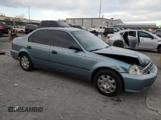 2000 Honda Civic LX with VIN 1HGEJ6672YL035550, listed as a Copart auction lot 50013625 with 158,221 mi miles and Salvage Title. Bid and sale history available at DreamBid. Image 4.