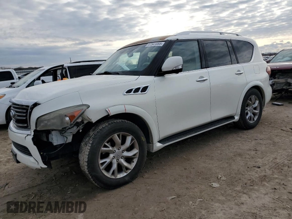 2013 Infiniti QX56 with VIN JN8AZ2NEXD9040540, listed as a Copart auction lot 47541055 with 187,686 mi miles and Salvage Title. Bid and sale history available at carsss.com. Image 1.