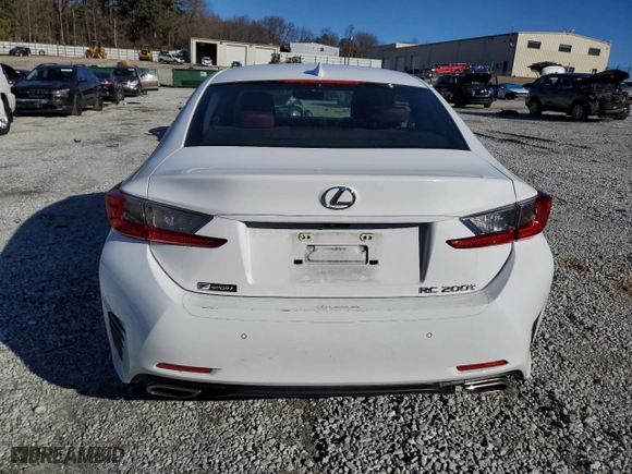 2016 Lexus RC 200t with VIN JTHHA5BC6G5003615, listed as a Copart auction lot 41572385 with 87,040 mi miles and Salvage Title. Bid and sale history available at carsss.com. Image 6.