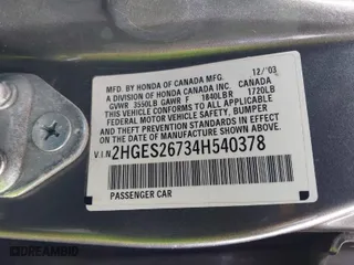 2004 Honda Civic EX with VIN 2HGES26734H540378, listed as a IAAI auction lot 41880534 with 237659 miles. Bid and sale history available at carsss.com. Image 9.