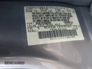 2012 Nissan Versa S with VIN 3N1BC1CP2CK804329, listed as a IAAI auction lot 39366678 with 167,539 mi miles. Bid and sale history available at carsss.com. Image 9.