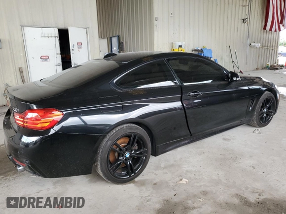 2017 BMW 4 Series 440i with VIN WBA4P1C52HK522510, listed as a Copart auction lot 76558174 with 76,685 mi miles and Salvage Title. Bid and sale history available at carsss.com. Image 3.