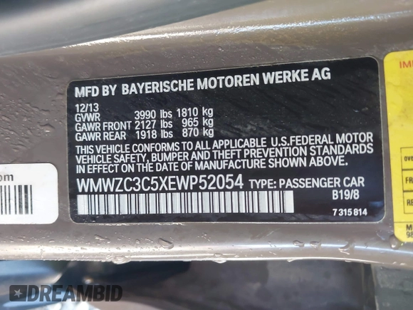 2014 MINI Countryman S with VIN WMWZC3C5XEWP52054, listed as a IAAI auction lot 41452354 with 104,873 mi miles and . Bid and sale history available at DreamBid. Image 9.