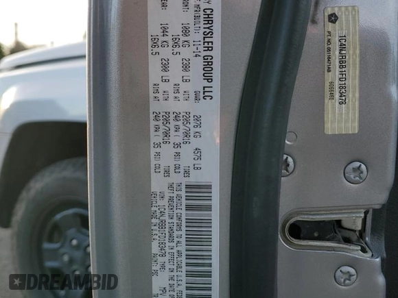 2015 Jeep Patriot Sport with VIN 1C4NJRBB1FD183478, listed as a Copart auction lot 50814495 with 83,497 mi miles and Salvage Title. Bid and sale history available at carsss.com. Image 15.