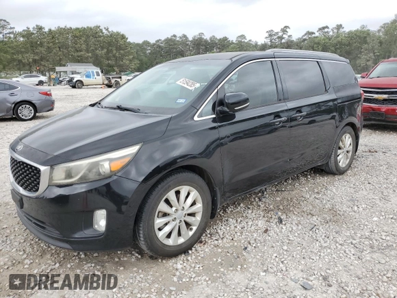 2016 Kia Sedona SX with VIN KNDMC5C11G6153598, listed as a Copart auction lot 51594285 with 151,312 mi miles and Salvage Title. Bid and sale history available at carsss.com. Image 1.