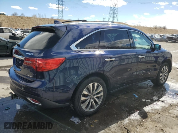 2014 Acura MDX Tech Pkg with VIN 5FRYD4H45EB005739, listed as a Copart auction lot 46707585 with 85,789 mi miles and Salvage Title. Bid and sale history available at carsss.com. Image 3.