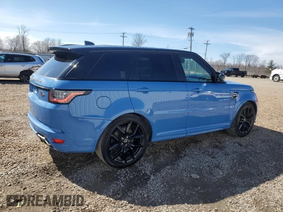 2022 Land Rover Range Rover Sport SVR with VIN SALWZ2RE6NA241274, listed as a Copart auction lot 51128365 with 37,783 mi miles and Clean Title. Bid and sale history available at DreamBid. Image 3.