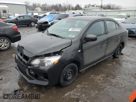 2023 Mitsubishi Mirage G4 ES with VIN ML32FUFJ9PHF02036, listed as a Copart auction lot 44941515 with 43,514 mi miles and Salvage Title. Bid and sale history available at carsss.com. Image 1.