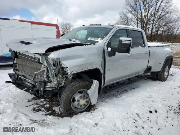 2022 Chevrolet Silverado 3500HD LTZ with VIN 1GC4YUEY3NF128303, listed as a Copart auction lot 83775884 with 25,331 mi miles and Salvage Title. Bid and sale history available at carsss.com. Image 1.