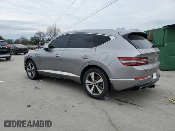2021 Genesis GV80 with VIN KMUHCESC9MU064855, listed as a Copart auction lot 82593724 with 111,456 mi miles and Salvage title. Bid and sale history available at DreamBid. Image 2.