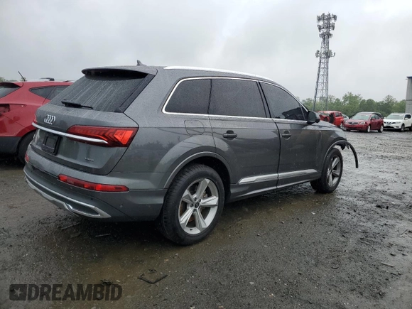 2021 Audi Q7 Premium with VIN WA1AJAF73MD023311, listed as a Copart auction lot 57396725 with 94,655 mi miles and Salvage title. Bid and sale history available at DreamBid. Image 3.