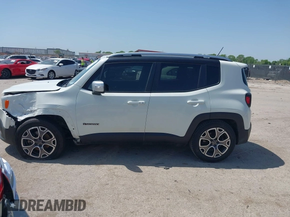 2015 Jeep Renegade Limited with VIN ZACCJADT0FPB52838, listed as a IAAI auction lot 42011409 with 97,376 mi miles and . Bid and sale history available at DreamBid. Image 14.