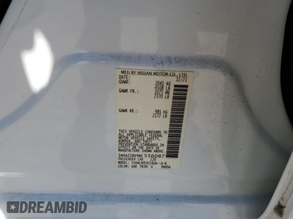 2022 Nissan LEAF S z VIN 1N4AZ1BV4NC556087, wystawiony jako Copart lot #72929924 z przebiegiem 11 106 mil mil oraz Szkoda całkowita • Salvage title. Historia ofert i sprzedaży dostępna na DreamBid. Obrazek 12.