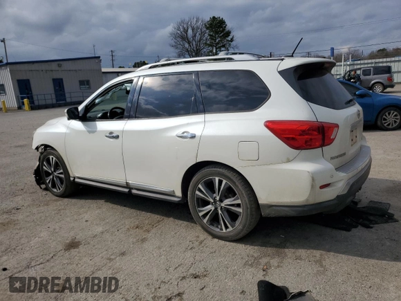 2017 Nissan Pathfinder Platinum with VIN 5N1DR2MN3HC612739, listed as a Copart auction lot 43795605 with 147,239 mi miles and Salvage Title. Bid and sale history available at carsss.com. Image 2.
