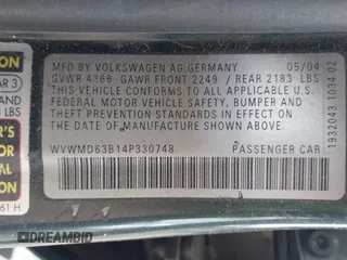 2004 Volkswagen Passat GL z VIN WVWMD63B14P330748, wystawiony jako IAAI lot #41936308 z przebiegiem 161 235 mil mil oraz . Historia ofert i sprzedaży dostępna na DreamBid. Obrazek 9.