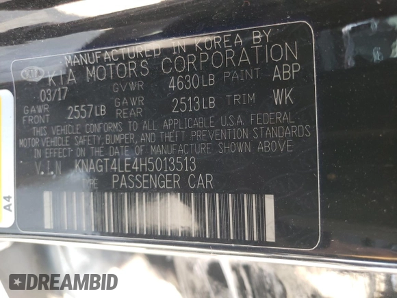 2017 Kia Optima Hybrid with VIN KNAGT4LE4H5013513, listed as a Copart auction lot 73405314 with 150,473 mi miles and Salvage Title. Bid and sale history available at carsss.com. Image 15.