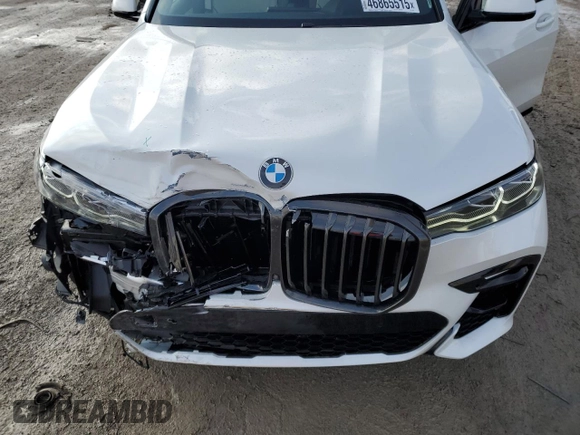 2022 BMW X7 xDrive40i with VIN 5UXCW2C03N9J24350, listed as a Copart auction lot 46865515 with 28,499 mi miles and Salvage Title. Bid and sale history available at carsss.com. Image 11.