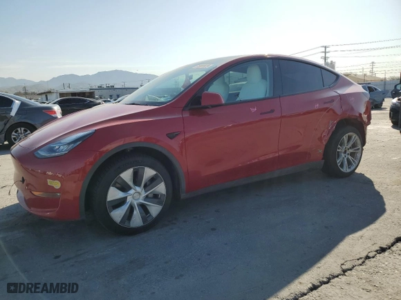 2022 Tesla Model Y Long Range with VIN 7SAYGDEE3NF318359, listed as a Copart auction lot 51861925 with 0 mi miles and Salvage Title. Bid and sale history available at carsss.com. Image 1.