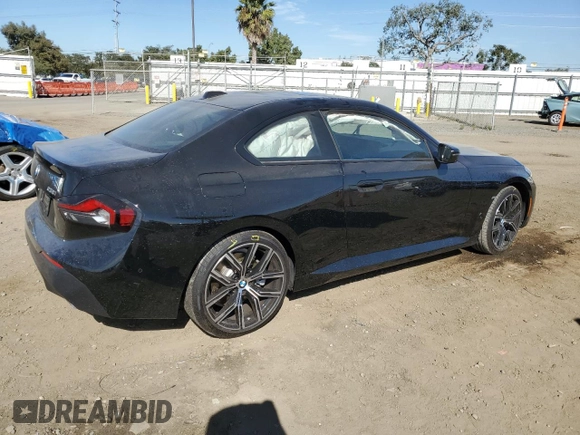 2023 BMW 2 Series 230i with VIN 3MW23CM04P8D47002, listed as a Copart auction lot 76511923 with 0 mi miles and Salvage Title. Bid and sale history available at carsss.com. Image 3.