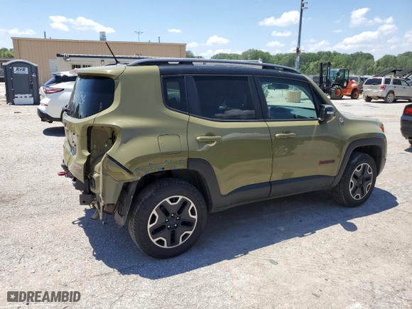 2015 Jeep Renegade Trailhawk with VIN ZACCJBCT0FPB91773, listed as a Copart auction lot 59285394 with 100,565 mi miles and Salvage Title. Bid and sale history available at carsss.com. Image 3.