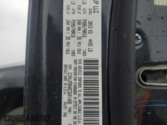 2014 Jeep Patriot Sport with VIN 1C4NJPBA0ED601488, listed as a Copart auction lot 63791785 with 204,926 mi miles and Salvage title. Bid and sale history available at DreamBid. Image 13.