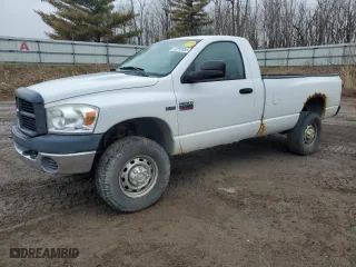 2007 Dodge Ram 2500 ST with VIN 3D7KS26D87G778311, listed as a Copart auction lot 52297855 with 65,598 mi miles and Clean Title. Bid and sale history available at carsss.com. Image 1.