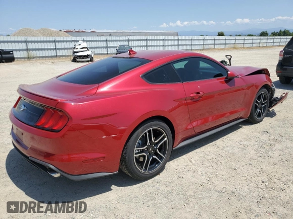 2021 Ford Mustang EcoBoost with VIN 1FA6P8TH7M5150076, listed as a Copart auction lot 59931865 with 27,455 mi miles and Salvage title. Bid and sale history available at DreamBid. Image 3.