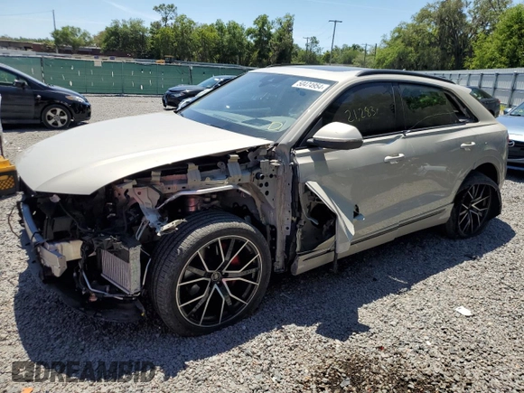 2022 Audi Q8 Prestige with VIN WA1FVBF1XND005269, listed as a Copart auction lot 50474954 with 21,283 mi miles. Bid and sale history available at carsss.com. Image 1.