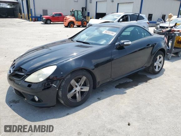 2007 Mercedes-Benz SLK-Class 3.0L with VIN WDBWK54F57F157433, listed as a Copart auction lot 66233794 with 104,198 mi miles and Salvage Title. Bid and sale history available at carsss.com. Image 1.