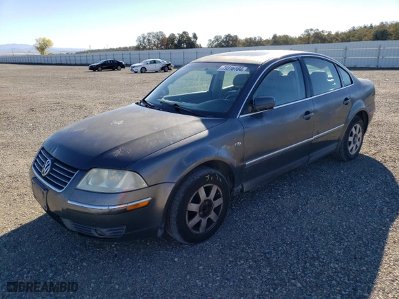 2003 Volkswagen Passat GLS with VIN WVWPD63B63P255430, listed as a Copart auction lot 79316104 with 185,037 mi miles and Salvage Title. Bid and sale history available at carsss.com. Image 1.