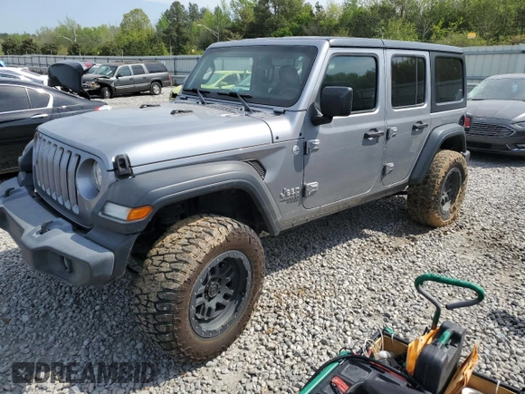 2018 Jeep Wrangler Unlimited Sport S z VIN 1C4HJXDG5JW138664, wystawiony jako Copart lot #52704185 z przebiegiem Nie podano mil oraz Szkoda całkowita • Salvage title. Historia ofert i sprzedaży dostępna na DreamBid. Obrazek 1.