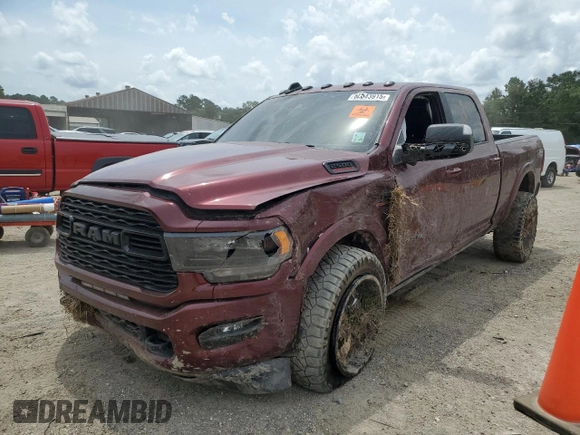 2022 Ram 2500 Limited with VIN 3C6UR5SL8NG131277, listed as a Copart auction lot 62543915 with 32,333 mi miles and Salvage title. Bid and sale history available at DreamBid. Image 1.