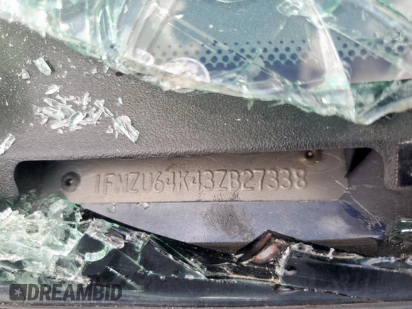 2003 Ford Explorer Eddie Bauer z VIN 1FMZU64K43ZB27338, wystawiony jako Copart lot #58319855 z przebiegiem Nie podano mil oraz Nie do naprawy • Non repairable. Historia ofert i sprzedaży dostępna na DreamBid. Obrazek 13.