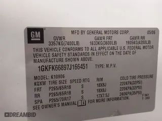 2007 GMC Yukon XL Denali with VIN 1GKFK66897J166451, listed as a IAAI auction lot 41592401 with 201,375 mi miles. Bid and sale history available at carsss.com. Image 9.