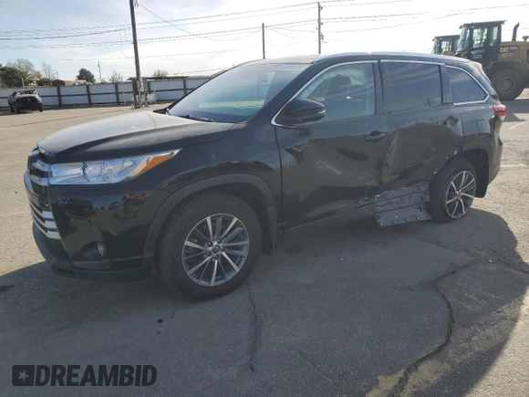 2019 Toyota Highlander SE with VIN 5TDJZRFH2KS920756, listed as a Copart auction lot 53999315 with 78,305 mi miles and Salvage title. Bid and sale history available at DreamBid. Image 1.