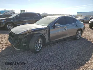 2020 Infiniti Q50 3.0t LUXE with VIN JN1EV7AP6LM205821, listed as a Copart auction lot 46917195 with 83,860 mi miles and Salvage Title. Bid and sale history available at carsss.com. Image 1.