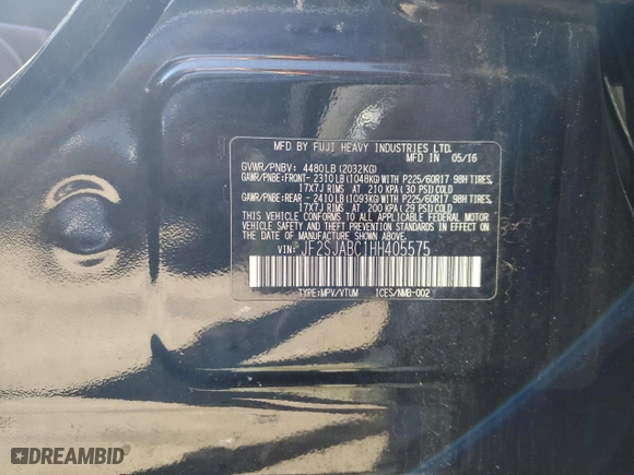 2017 Subaru Forester with VIN JF2SJABC1HH405575, listed as a Copart auction lot 53399245 with 109,312 mi miles and Salvage Title. Bid and sale history available at carsss.com. Image 13.