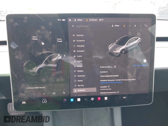 2023 Tesla Model 3 z VIN 5YJ3E1EA3PF435158, wystawiony jako IAAI lot #42356031 z przebiegiem 41 408 mil mil oraz . Historia ofert i sprzedaży dostępna na DreamBid. Obrazek 18.
