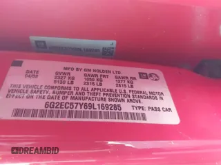 2009 Pontiac G8 GT z VIN 6G2EC57Y69L169285, wystawiony jako IAAI lot #42339645 z przebiegiem 128 306 mil mil oraz . Historia ofert i sprzedaży dostępna na DreamBid. Obrazek 9.