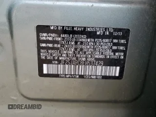 2014 Subaru Forester 2.5i Touring with VIN JF2SJAPC8EH537429, listed as a Copart auction lot 54312245 with 126,446 mi miles and Salvage Title. Bid and sale history available at carsss.com. Image 13.