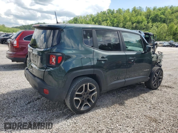 2021 Jeep Renegade Sport z VIN ZACNJDAB1MPM54636, wystawiony jako Copart lot #54333225 z przebiegiem 80 014 mil mil oraz Szkoda całkowita • Salvage title. Historia ofert i sprzedaży dostępna na DreamBid. Obrazek 3.