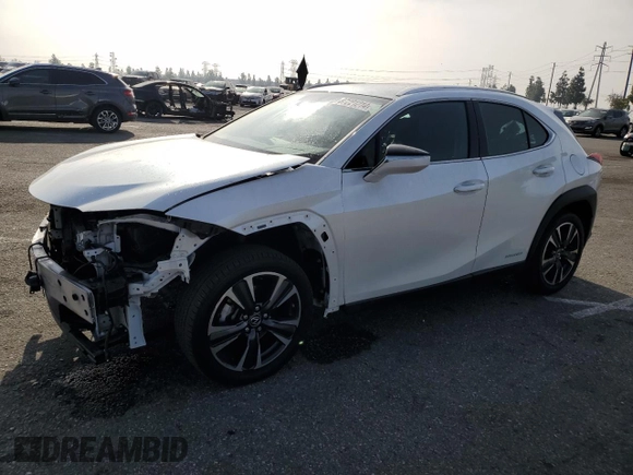 2022 Lexus UX 250h with VIN JTHX9JBH2N2056285, listed as a Copart auction lot 87221214 with 33,377 mi miles and Salvage title. Bid and sale history available at DreamBid. Image 1.