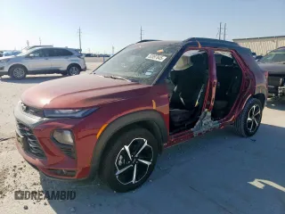2022 Chevrolet TrailBlazer RS with VIN KL79MTSL0NB098671, listed as a Copart auction lot 52097845 with 55,366 mi miles and Salvage Title. Bid and sale history available at carsss.com. Image 1.
