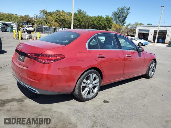 2024 Mercedes-Benz C 300 with VIN W1KAF4GB7RR188757, listed as a Copart auction lot 48664745 with 11,845 mi miles and Non Repairable. Bid and sale history available at carsss.com. Image 3.