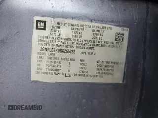 2013 Chevrolet Equinox LT z VIN 2GNFLEEK0D6265238, wystawiony jako Copart lot #55579815 z przebiegiem 129 431 mil mil oraz Szkoda całkowita • Salvage title. Historia ofert i sprzedaży dostępna na DreamBid. Obrazek 14.