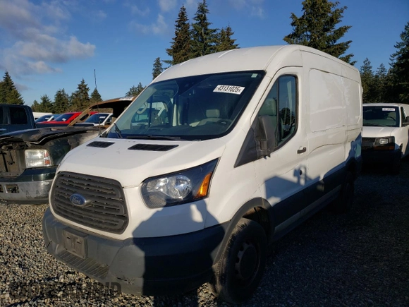 2017 Ford Transit with VIN 1FTYR1CM1HKB21407, listed as a Copart auction lot 43131025 with 161,591 mi miles and Salvage Title. Bid and sale history available at DreamBid. Image 1.